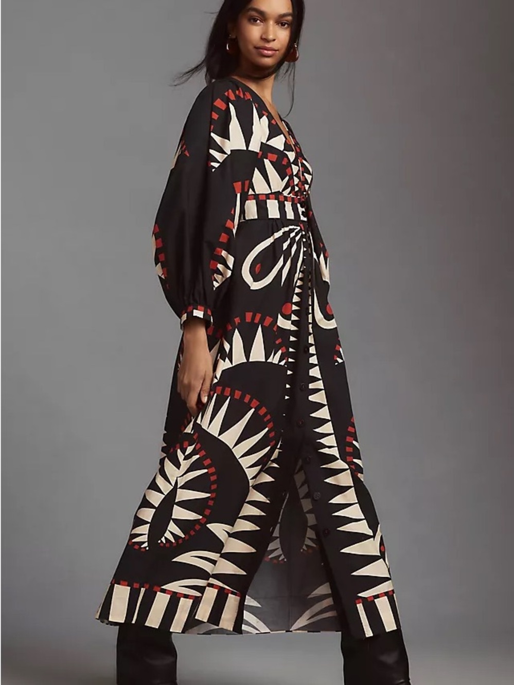 FARM Rio Giraffes Puff Sleeve Maxi Dress – Size Small - Picture 2 of 7
